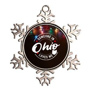 Someone In Ohio Loves Me Funny Gift Metallic Star Ornament