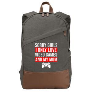 Sorry I Only Love Video Games And My Mom Cotton Canvas Backpack