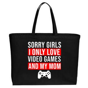 Sorry I Only Love Video Games And My Mom Cotton Canvas Jumbo Tote