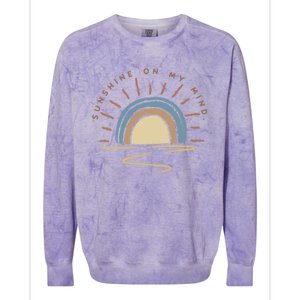 Sunshine Is On My Mind Wander More Worry Less Cool Gift Colorblast Crewneck Sweatshirt