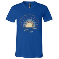 Sunshine Is On My Mind Wander More Worry Less Cool Gift V-Neck T-Shirt