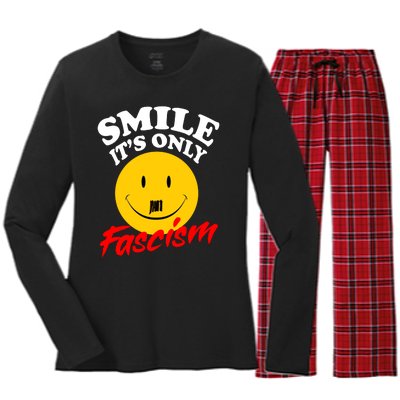 Smile Its Only Fascism Women's Long Sleeve Flannel Pajama Set 