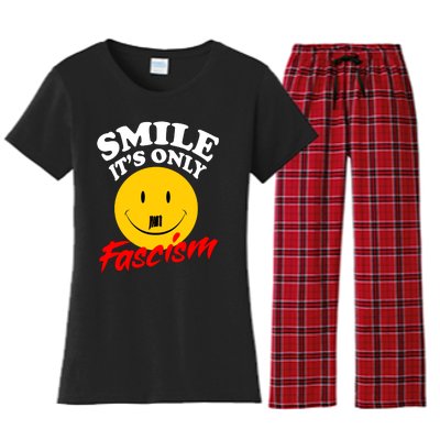 Smile Its Only Fascism Women's Flannel Pajama Set