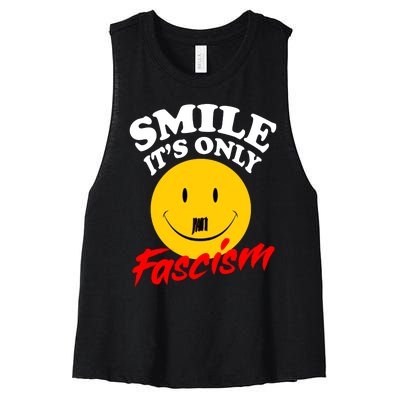 Smile Its Only Fascism Women's Racerback Cropped Tank