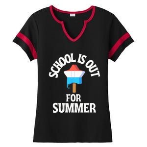 School Is Out For Summer July 4th Graduation Student Teacher Ladies Halftime Notch Neck Tee