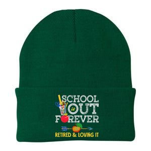 School Is Out Forever Retired And Loving It Retirement Knit Cap Winter Beanie