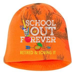 School Is Out Forever Retired And Loving It Retirement Kati - Camo Knit Beanie