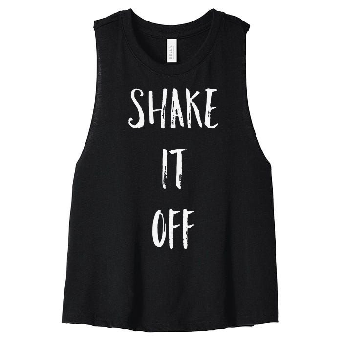 Shake It Off Strong Motivation Faith Christian Women's Racerback Cropped Tank