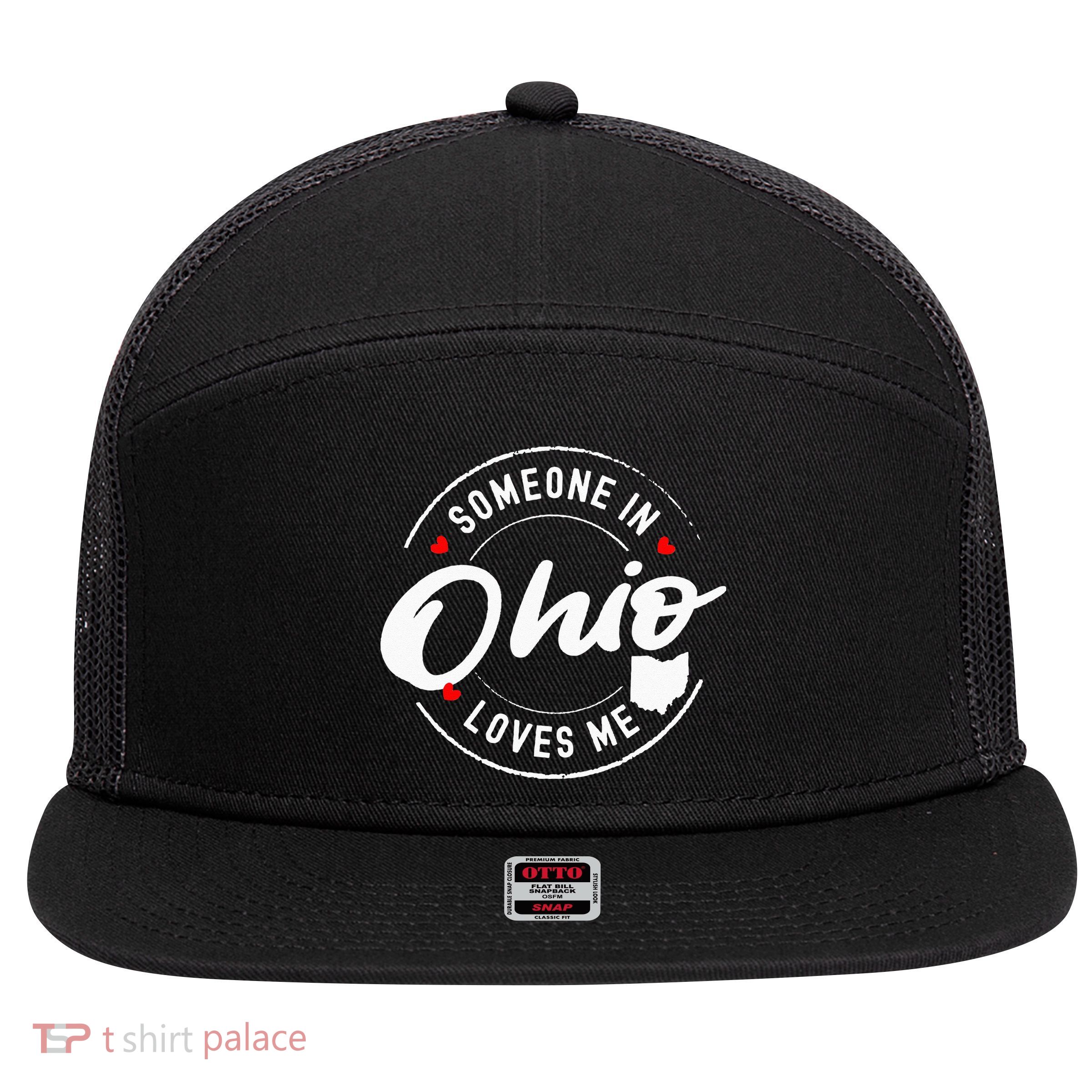Someone in Ohio Loves Me 7 Panel Mesh Trucker Snapback Hat