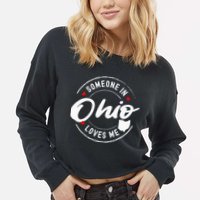 Someone in Ohio Loves Me Cropped Pullover Crew