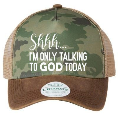 Shhh… IM Only Talking To God Today Funny Christian Saying Legacy Tie Dye Trucker Hat