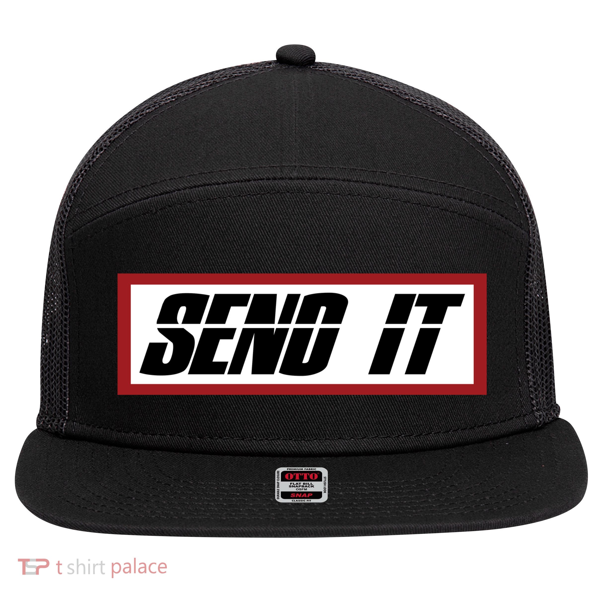 Send It Offroad Dirt Bike Logo 7 Panel Mesh Trucker Snapback Hat