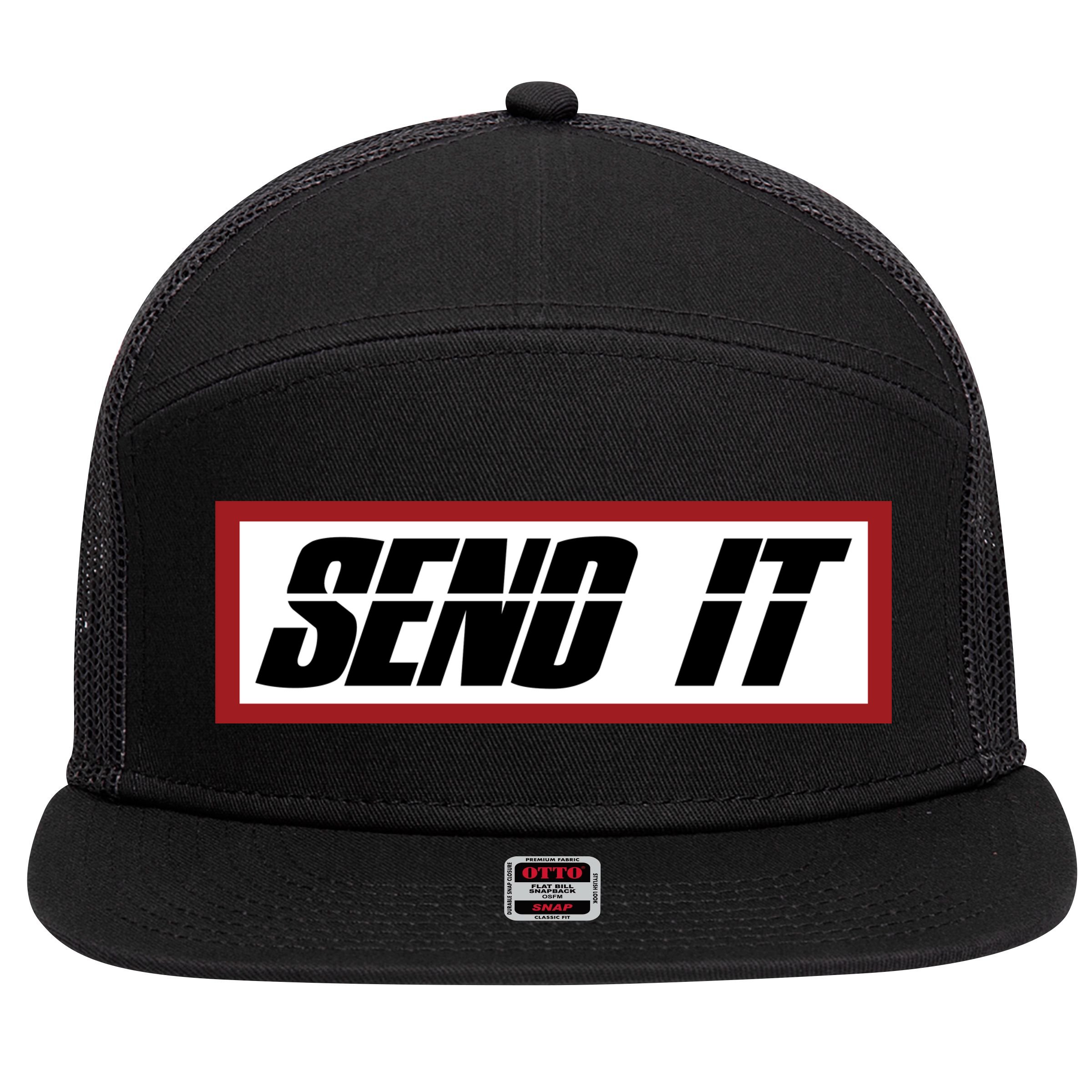 Send It Offroad Dirt Bike Logo 7 Panel Mesh Trucker Snapback Hat