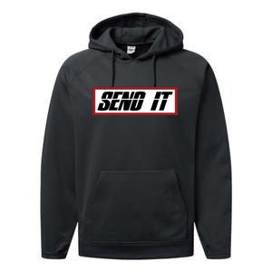 Send It Offroad Dirt Bike Logo Performance Fleece Hoodie