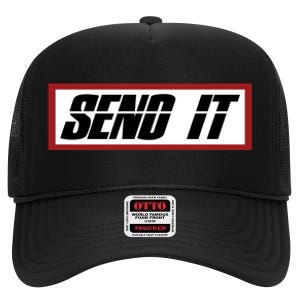 Send It Offroad Dirt Bike Logo High Crown Mesh Back Trucker Hat