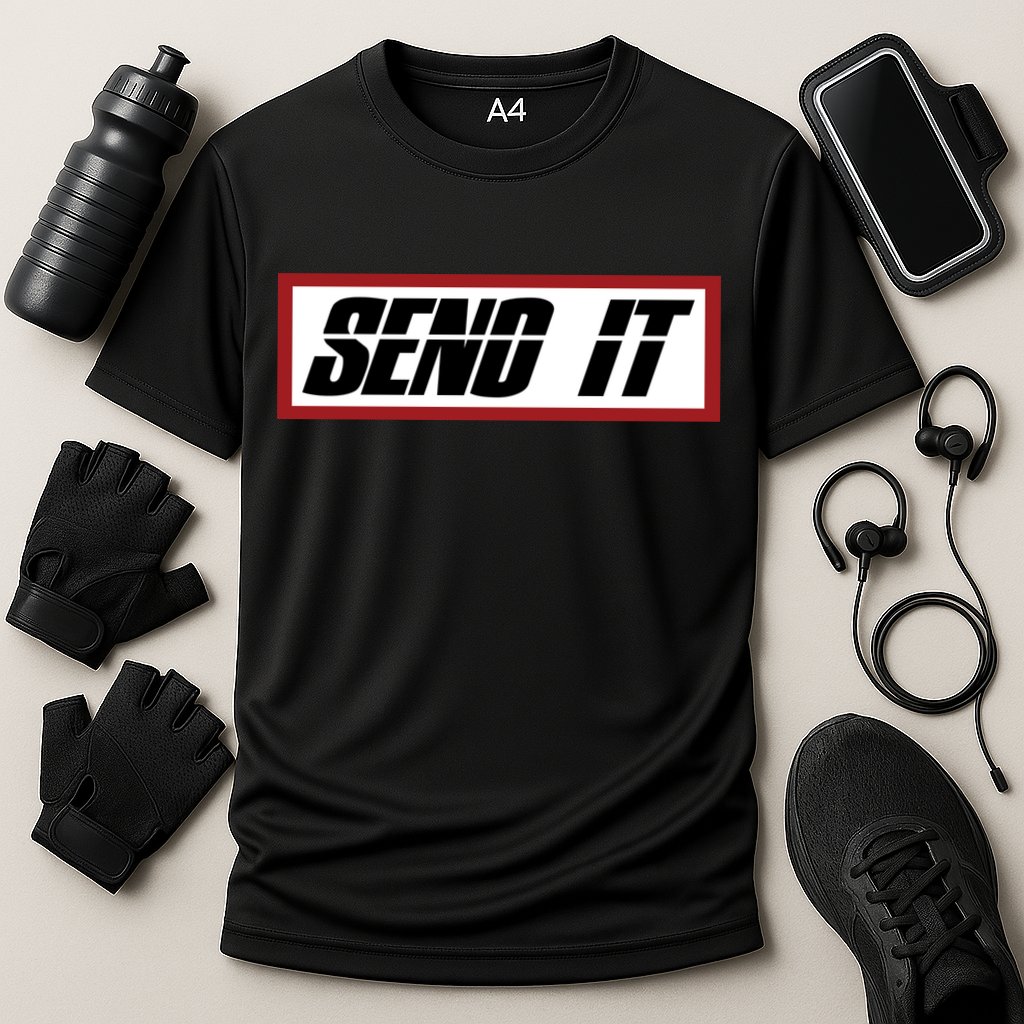 Send It Offroad Dirt Bike Logo Cooling Performance Crew T-Shirt