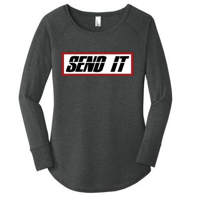 Send It Offroad Dirt Bike Logo Women's Perfect Tri Tunic Long Sleeve Shirt