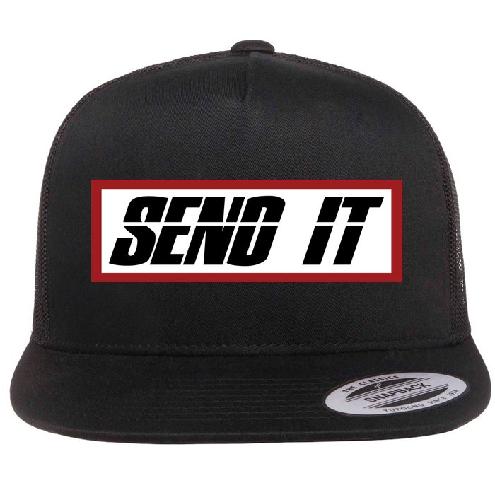 Send It Offroad Dirt Bike Logo Flat Bill Trucker Hat