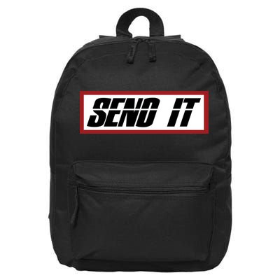 Send It Offroad Dirt Bike Logo 16 in Basic Backpack