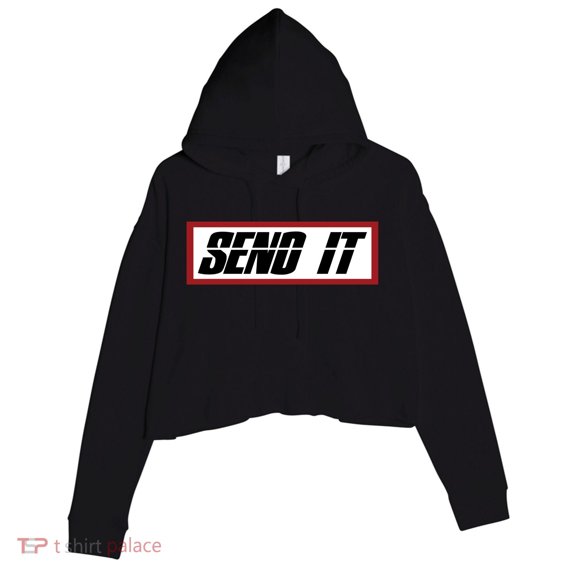 Send It Offroad Dirt Bike Logo Crop Fleece Hoodie