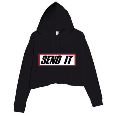 Send It Offroad Dirt Bike Logo Crop Fleece Hoodie