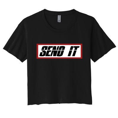 Send It Offroad Dirt Bike Logo Women's Crop Top Tee