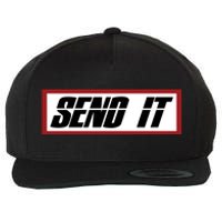 Send It Offroad Dirt Bike Logo Wool Snapback Cap