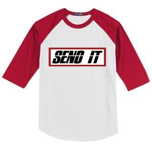 Send It Offroad Dirt Bike Logo Kids Colorblock Raglan Jersey