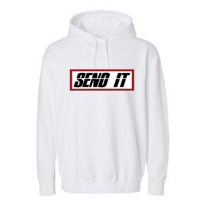 Send It Offroad Dirt Bike Logo Garment-Dyed Fleece Hoodie