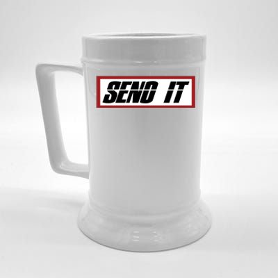 Send It Offroad Dirt Bike Logo Beer Stein