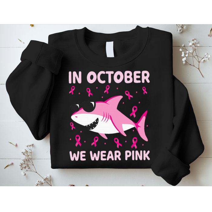 Shark In October We Wear P.I.N.K Breast Cancer Sweatshirt