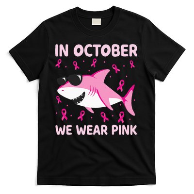 Shark In October We Wear P.I.N.K Breast Cancer T-Shirt