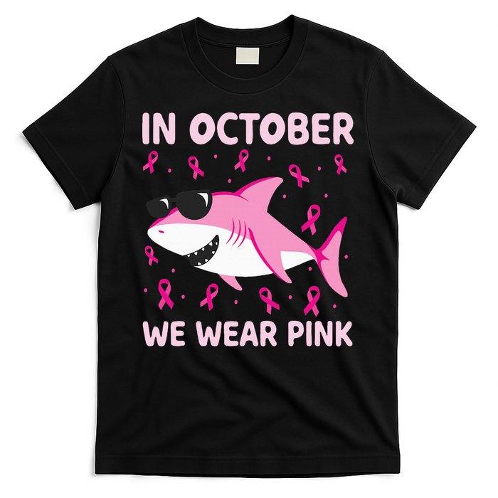 Shark In October We Wear P.I.N.K Breast Cancer T-Shirt
