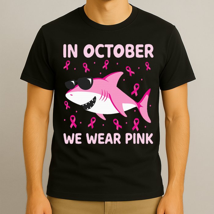 Shark In October We Wear P.I.N.K Breast Cancer T-Shirt
