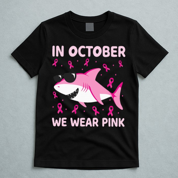 Shark In October We Wear P.I.N.K Breast Cancer T-Shirt