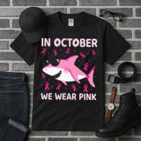 Shark In October We Wear P.I.N.K Breast Cancer Tall T-Shirt