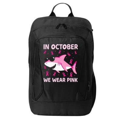 Shark In October We Wear P.I.N.K Breast Cancer City Backpack