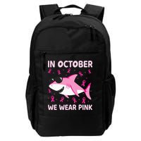 Shark In October We Wear P.I.N.K Breast Cancer Backpack