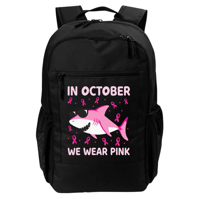 Shark In October We Wear P.I.N.K Breast Cancer Backpack