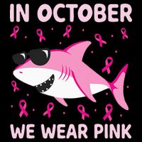 Shark In October We Wear P.I.N.K Breast Cancer Backpack