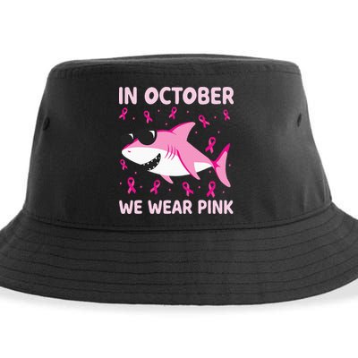 Shark In October We Wear P.I.N.K Breast Cancer Sustainable Bucket Hat