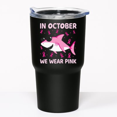 Shark In October We Wear P.I.N.K Breast Cancer Tumbler
