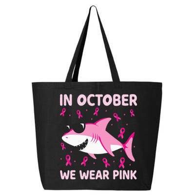 Shark In October We Wear P.I.N.K Breast Cancer 25L Jumbo Tote