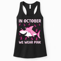 Shark In October We Wear P.I.N.K Breast Cancer Womens Tank Top