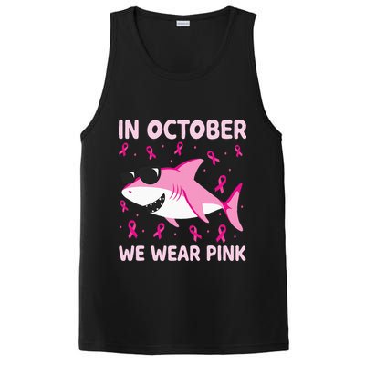 Shark In October We Wear P.I.N.K Breast Cancer PosiCharge Competitor Tank