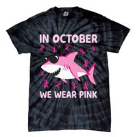 Shark In October We Wear P.I.N.K Breast Cancer Tie-Dye T-Shirt