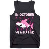 Shark In October We Wear P.I.N.K Breast Cancer Tank Top