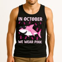 Shark In October We Wear P.I.N.K Breast Cancer Tank Top