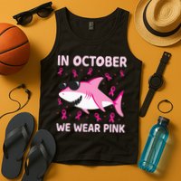 Shark In October We Wear P.I.N.K Breast Cancer Tank Top