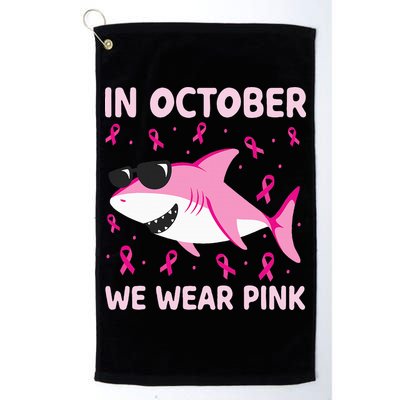 Shark In October We Wear P.I.N.K Breast Cancer Golf Towel